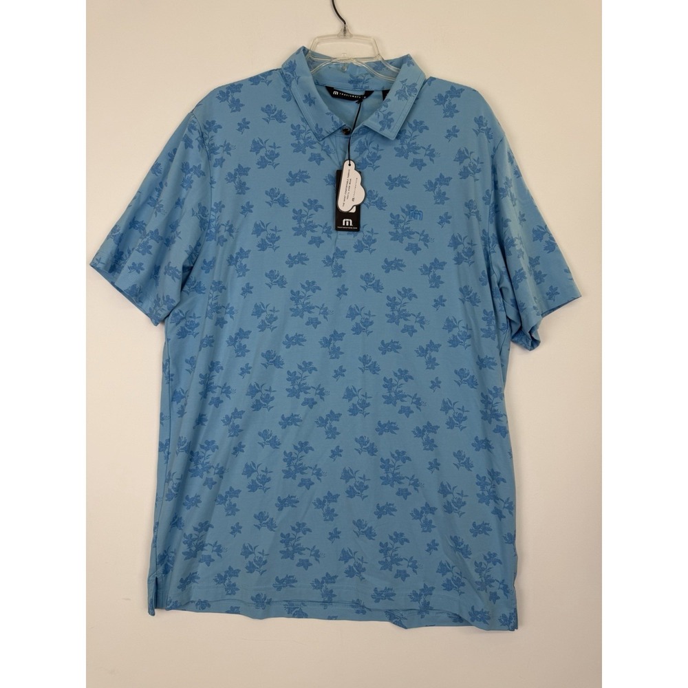 Travis Matthews Port Day Men's Polo Size XL  Blue Short‎ Sleeve New With Tags